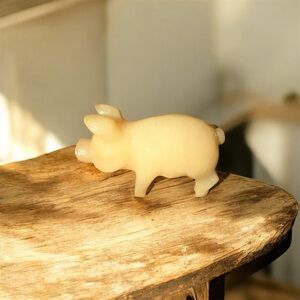 Hand carved alablaster pig